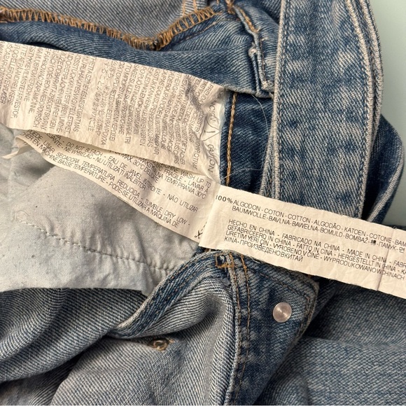 ZARA TRF Distressed Denim Overalls Boyfriend Fit Baggy 90s Y2K Vintage Wash M - Picture 4 of 15